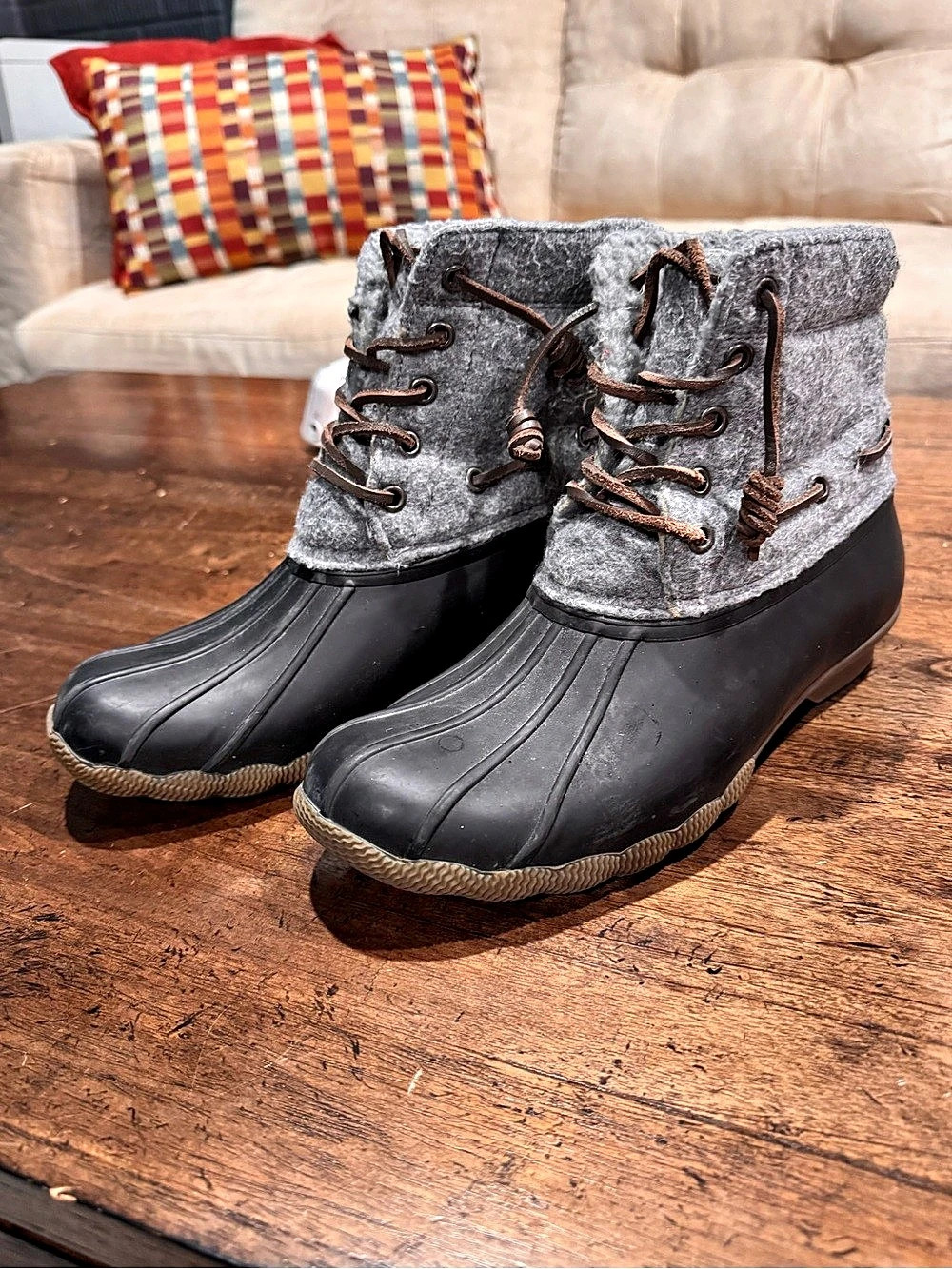 Steve Madden Tillis Duck Boots Women's Gray & Black Winter Boots